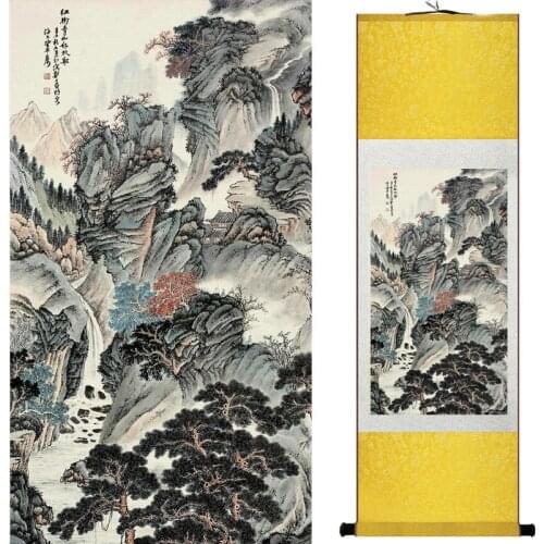 Old fashion painting landscape art painting Chinese traditional art painting China ink painting201907161402