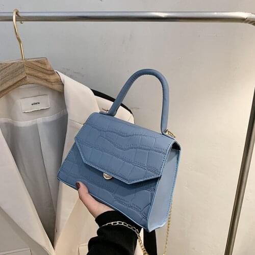 Stone Pattern Black Crossbody Bags For Women 2021 New Elegant Small Handbag Shoulder Bag PU Leather Hand Bag Ladies Designer