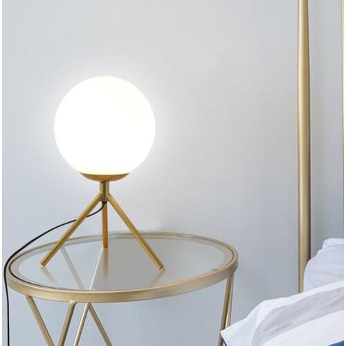 Post modern led bedside lamp glass ball lampara de mesa lampara mesa lampara mesa noche bedside abajur de mesa table lamp