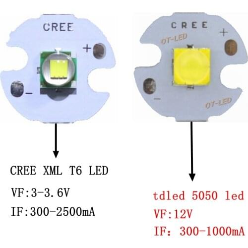 5PCS CREE XML XM-L T6 LED U2 10W WHITE Warm White High Power LED 5050 12V Emitter Diode with 12mm 14mm 16mm 20mm PCB for DIY