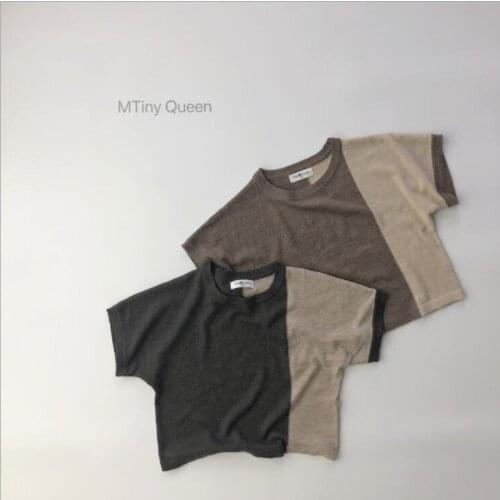 2021 New Arrival Girls Boys patchwork Knitted Sweaters Summer Fashion Kids shorts sleeve Pullover Vest