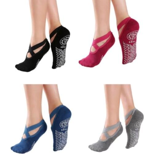 Women High Quality Bandage Yoga Socks Anti-Slip Quick-Dry Damping Ballet Sports Socks Good Grip for Women Cotton Socks