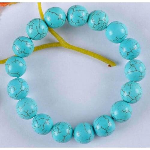 12MM Howlite Round Beads Bracelet Stretch 8 Inch Jewelry For Woman Gift G580