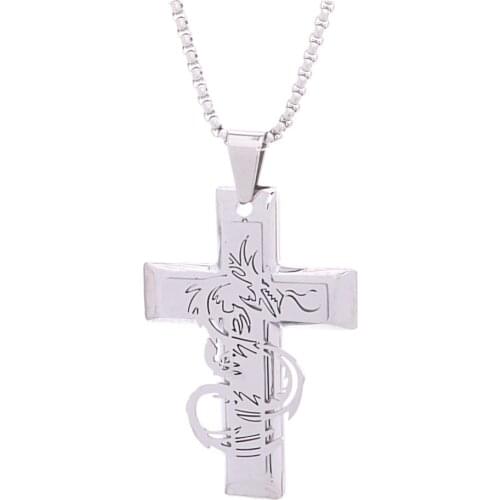 1 PC Vintage Fashion Chinese Mens Dragon Clavicle Chain High Quality Womens Stainless Steel Jewelry Wholesale Gifts Party