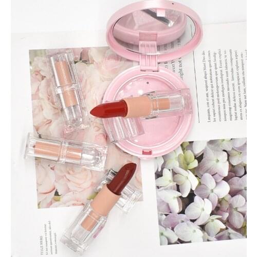 10 Color Crystal Matte Lipstick Private Label Wholesale Makeup Nude Lip Stick Transparent Square Tube Make Your Own Brand Custom