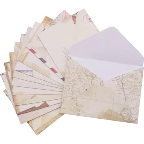 12 pcs 96*72mm Vintage Small Mini Kraft Paper Window Envelopes Wedding Invitation Envelope Gift Envelope Card Message Package