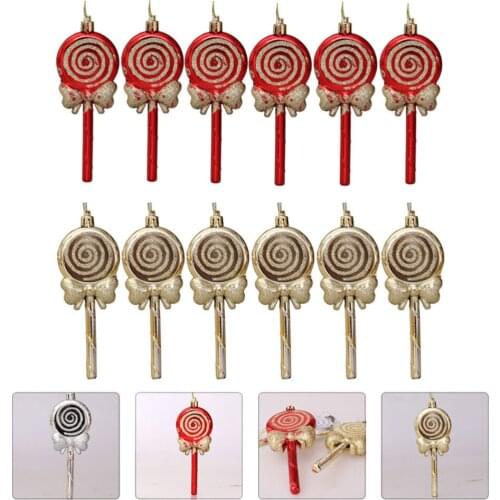 18pcs Hanging Pendants Lollipop Ornaments Christmas Tree Decors (Assorted Color)