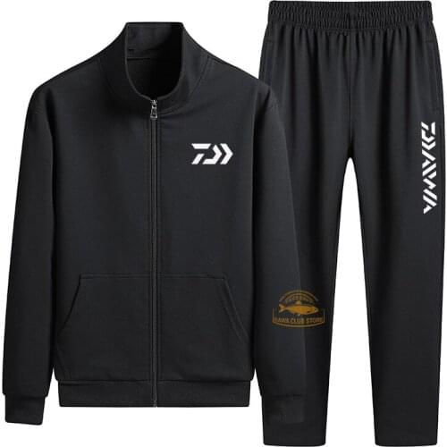 2020 DAIWA Fishing Leisure Set Mens New Autumn and Winter Outdoor Mountaineering Sports Cotton Large Size Two-piece Suit M-5XL