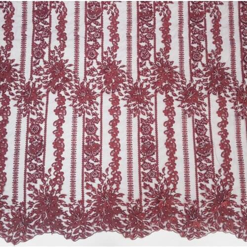 2021 Red Handmade Beaded Lace For Wedding Dress HY1095-2