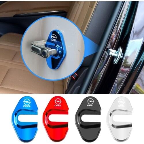 4Pcs Metal Car Door Lock Buckle Cover Decoration Accessories For Opel OPC Astra G H J K Corsa C D Insignia Vectra C Mokka Zafira