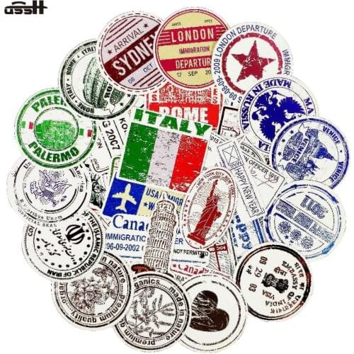 60 PCS AirplaneTravel Stamp Waterproof Sticker For Travel Notebook Keepsake Luggage Carrier Comput Cupboarder DIY Sticker