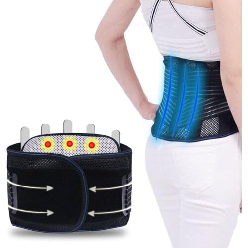Self-heating Tourmaline Magnetic 9pcs Steel Bone Lumbar Support Belt Waist Spine Back Brace Posture Corrector Belt Pain Relief