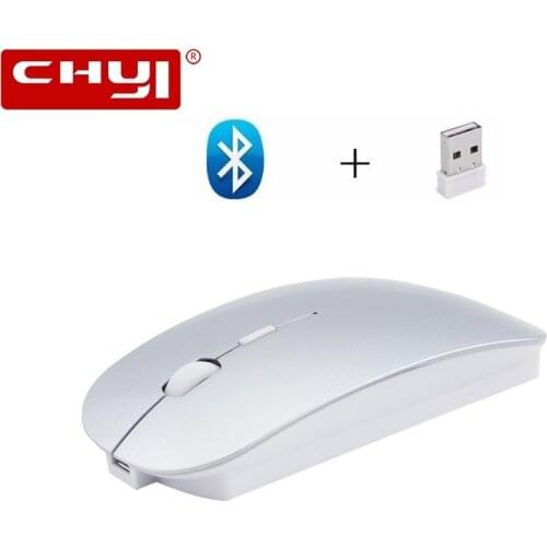CHYI Bluetooth 4.0 + 2.4G Wireless Dual Mode Mouse Ergonomic Ultra-thin Optical Computer Mice Rechargeable Silent Gaming Mouse