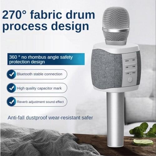 Wireless Bluetooth Handheld Microphone Mobile Phone Karaoke Fabric Speaker Microphone Professional Studio Microphones Portable