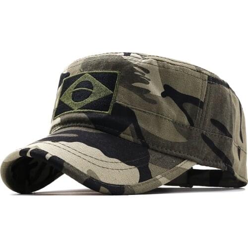 Brazil Marines Corps Cap Hat Military Hats Camouflage Flat Top Hat Men Cotton hHat Brazil Navy Embroidered Camo Hat