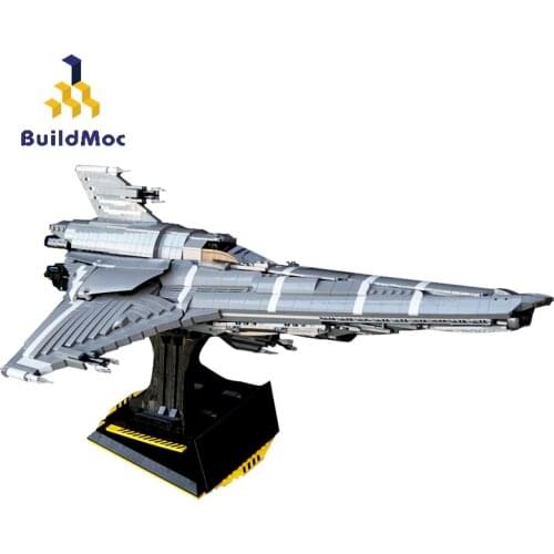 Buildmoc Sci-Fi Movie Robotechs New MK UCS MOC-9424 Battlestar Colonial Viper Space Warship Building Blocks Spaceship Toys Gifts