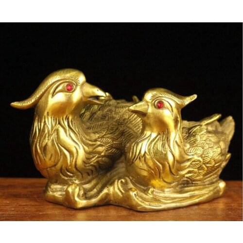 Pure brass mandarin duck ornaments wedding gifts metal crafts home accessories copper mandarin duck