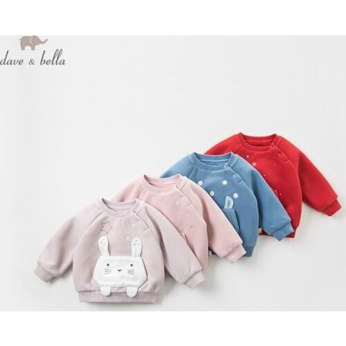 DBJ9006 dave bella baby unisex autumn winter infant baby fashion t-shirt toddler top children high quality tees lovely clothes