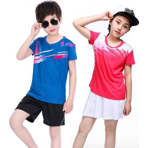 Children Kids Tennis Shirt Sports Jersey Wicking Quick Dry Breathable Children Badminton T-Shirt Suit,Tennis c'lo't'hes