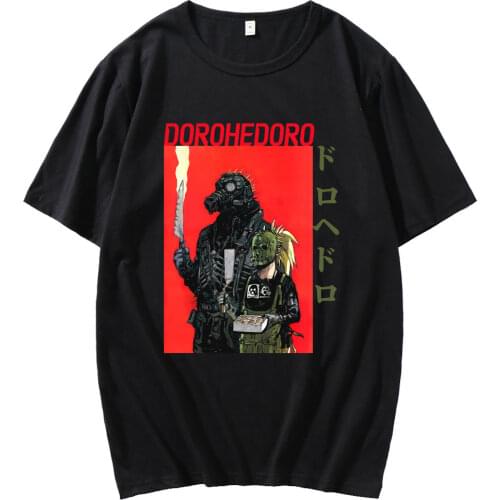 Japanese Anime Dorohedoro Pattern Short Sleeve Spring Summer Men/women 100% Pure Cotton Fashion T-shirt Male Casual Loose Tshirt