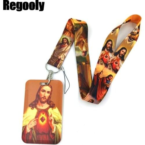 Jesus Key lanyard Car KeyChain ID Card Pass Gym Mobile Phone Badge Kids Key Ring Holder Jewelry Decorations