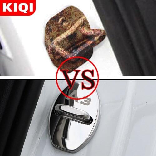 KIQI Car Door Lock Cover for Audi A6 A3 A4 A7 A5 Q3 Q5 Q7 Q2 S4 S5 S6 S7 S8 TT RS3 RS4 Stainless Steel Doors Lock Protector