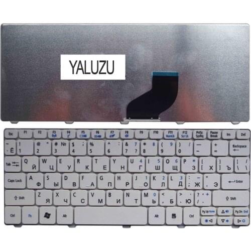 YALUZU RU White New FOR ACER D255 D256 D257 EM350 N55C ZH9 ZE6 ONE 522 533 532G AO532h 532H 521 AO522 Laptop Keyboard Russian