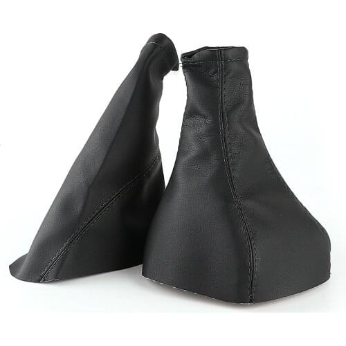 2018 Leather HANDBRAKE GEAR GAITER SHIFT GAITOR COVER FOR VAUXHALL / OPEL CORSA C COMBO 01-06 ACCESSORIES Auto Decoration