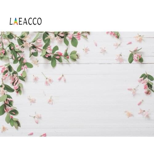 Laeacco Gray White Planks Wooden Board Flowers Petal Kid Pet Portrait Photo Background Photography Backdrop Digital Photo Studio
