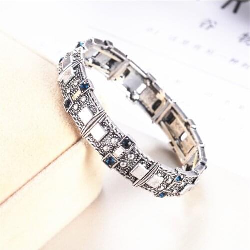 Fashion Brand Top Crystal Adjustable Bracelet For Women Gold Color Metal Cuff Bracelets & Bangles Vintage Jewelry Gifts