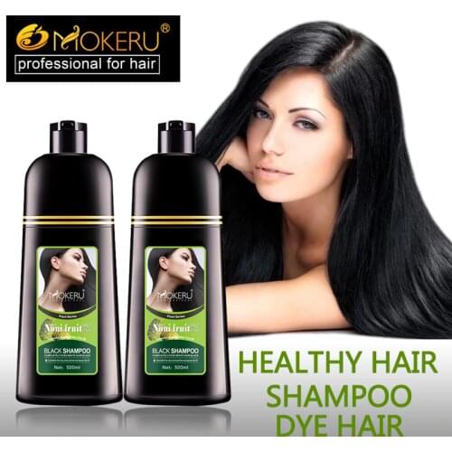 2 Pc/Lot Mokeru Noni Herbal Black Hair Magic Fast Hair Dye Shampoo For Women Permanent Color Hair Dying Shampoo