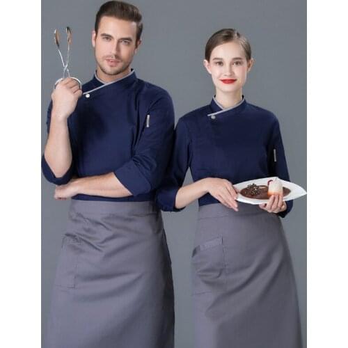 Men Breathable Chef Uniform Costume Long Sleeve Kitchen Food Service Tops Men Clothing Cooking Catering Restaurant Chef Jacket