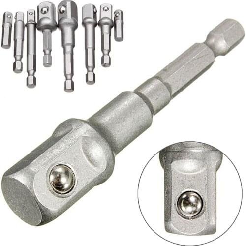 8pcs Socket Bits Adapter Set Hex Drill Nut Driver Power Shank 1/4" 3/8" 1/2"