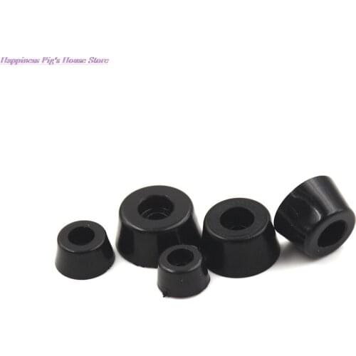 10pcs Anti Slip Furniture Legs Feet Black Speaker Cabinet Bed Table Box Conical Rubber Shock Pad Floor Protector Furniture Parts