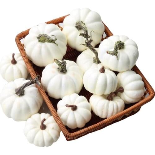 Gresorth 12 PCS Fake White Pumpkins Artificial Vegetable Home Party Kitchen Decoration