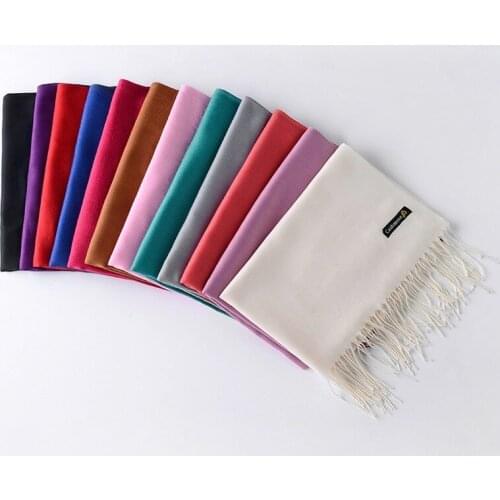 New Womens Monochrome Thin Cashmere Scarf Red Scarf Shawl 2018 autumn women fashion imitation cashmere scarf