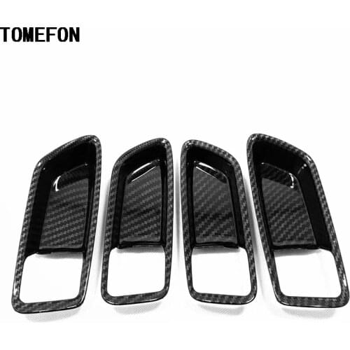 TOMEFON For Toyota Sedan Corolla E210 Prestige Altis 2019 2020 Inner Door Handle Bowl Molding Cover Trim Styling ABS CarbonFiber