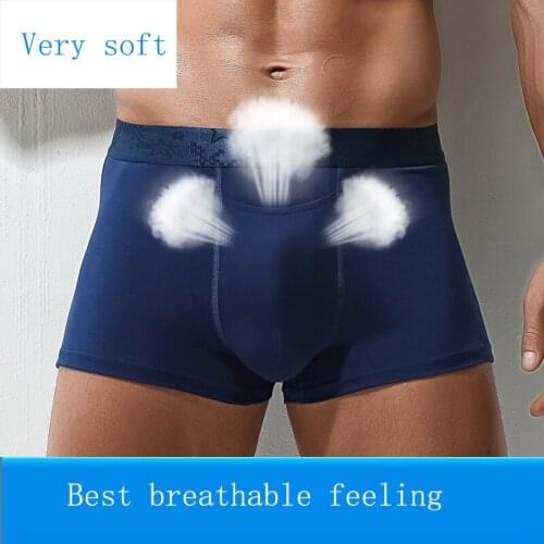Men Underwear Boxer Viscose Cuecas Boxers Mens Boxer Shorts Underwear Sexy U Convex Pouch Man Breathable Mens panties 252KM