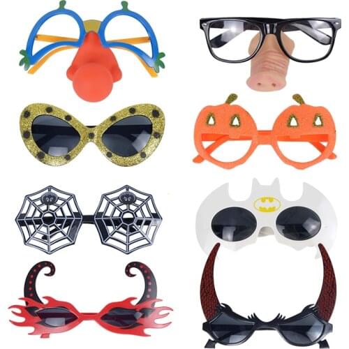 Halloween Decoration Pumpkin Devil Glasses for Adult Kids Plastic Sunglasses Halloween Festival Party Decor Funny Photo Props