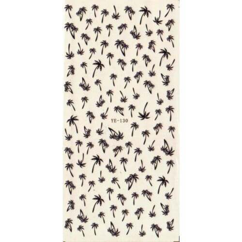 WATER TRANSFER DECAL NAIL STICKER BLACK GREY GREEN PALM TREE GARDEN YE130-132