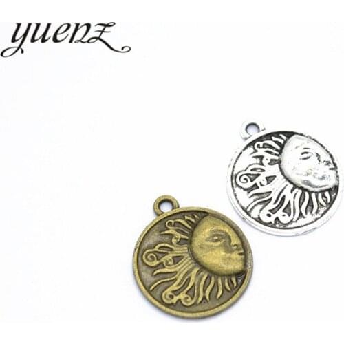 YuenZ 8pcs 2 Color Antique silver color sun Charms Pendants for Jewelry Making DIY Handmade Craft L214