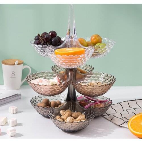 1/2/3 Multi Layer European Fruit Tray,Stackable Snack Serving Bowl - Dry Fruit Tray,Nut/Candy/Dried Fruit Display Storage Plate