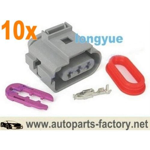 10kit Fuel Injector Connector O2 Oxygen Sensor Connector 1J0 973 723 G,1J0 173 723 for VW Audi