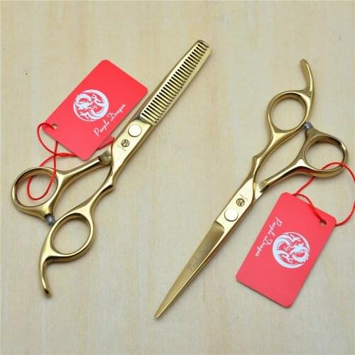 1005Z 5.5'' 16cm Purple Dragon Golden TOPPEST Hairdressing Scissors Cutting Scissors Thinning Shears professional Hair Scissors