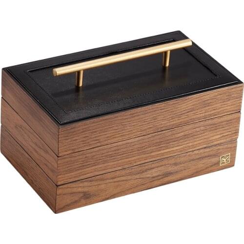 2020 Luxury Large Wooden Jewelry Box Organizer Wood Velvet 3Layers Earring Rings Necklace Storage Case Gift Jewellery Casket