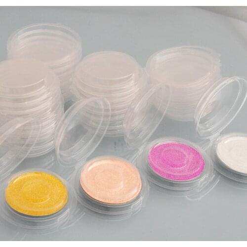 50pcs Disposable Clear Round False Eyelashes Packaging Boxes Fake 3d Mink lashes Storage Case Empty Blister Faux Cils container