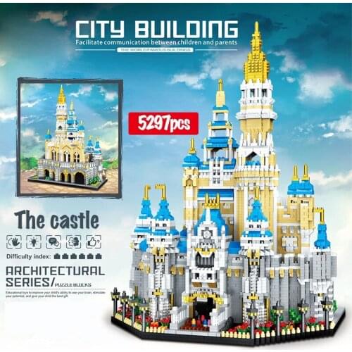 Diamond Magic Princess Castle Building Blocks Mini Architecture Amusement Park City Street View Bricks Adults Children Toys Gift
