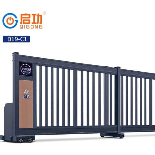 Security garage aluminum automatic operators motor opener iron sliding gate front door design D19-C1