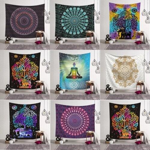 Home Textile Sanding Tapestry 95x73cm Indian Mandala Wall Hanging Table Cloth Door Curtain Handmade Dorm Decor Art Tapestry