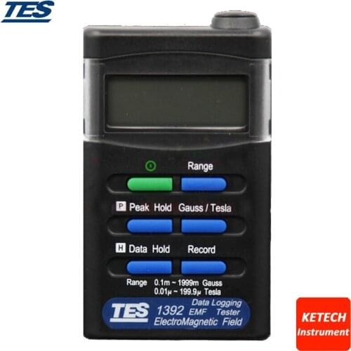 EMF Tester Gauss Electromagnetic Field Meter 200/2000 milli Gauss RS-232/Software 3 1/2 Digit LCD Display Single Axis TES1392